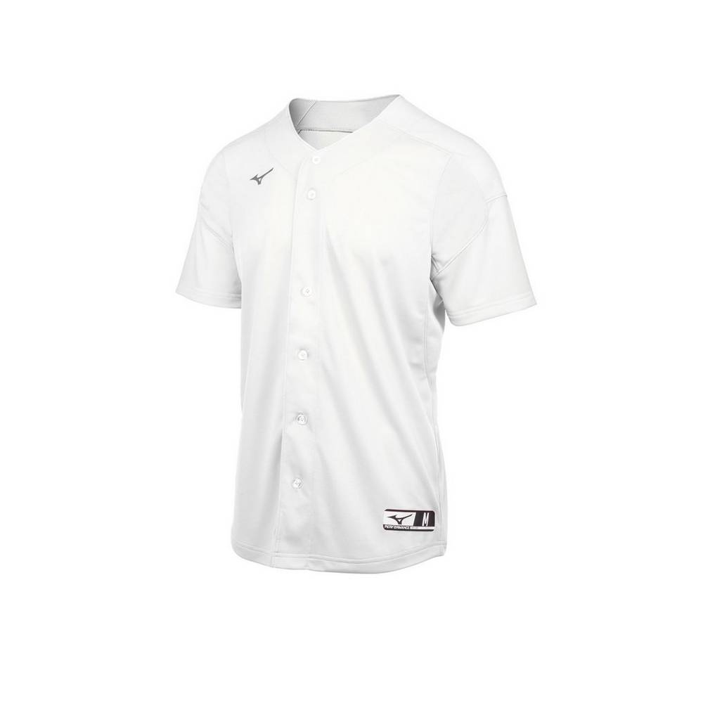 Mens Mizuno Aerolite Full Button Baseball Jersey White Philippines (LQUBXS012)